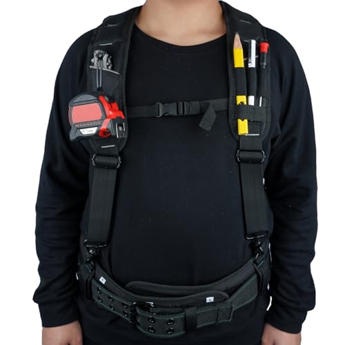 KUNN 3-Points Padded Tool Belt Suspenders & Construction Belt Suspenders