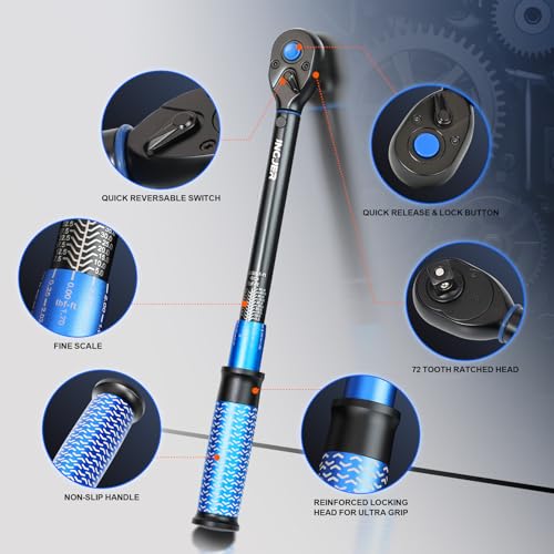 3/8 Torque Wrench, 5-50Ft.Lb, UPGRADE torque wrench car 3/8inch 5-50Ft.Lb
