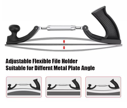 YANTBAICH Adjustable Flexible File Holder with 14 Inch Double-Sided Blade, Auto File 12 Sawtooth Per Inch Smooth Cut File Metal Polisher Molding Grinding, Filing Contoured Surface,for Shaping