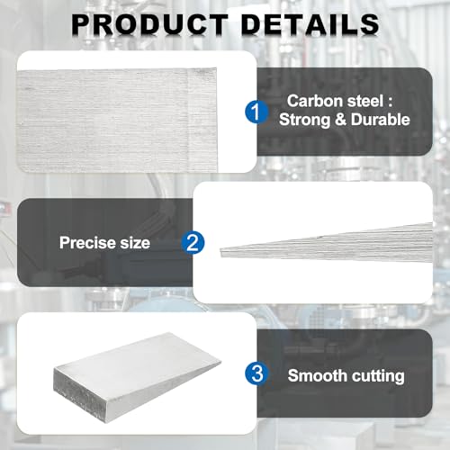 PATIKIL 2 Pcs Metal Wedge, 4.8x2.4x0.8 Inch Carbon Steel Wedge Shims Triangle Flange Beveled Washers Strong Durable for Pipe Fitting Welding Tool Factory Lathe Machine Tool, Silver Tone 4.8x2.4x0.8" (LxWxT)