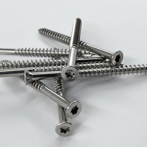 – Heavy Duty - #12 x 3 Inch - 304 Grade Stainless Steel - 3” Deck Wood Screws – Rust Proof - Outdoor Exterior Construction of Decks, Fences - #25 Torx Bit Drive - Qty (100) 100