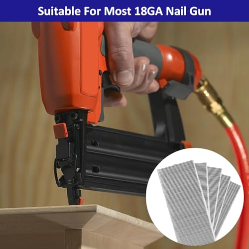 18GA Brad Nails, 304 Stainless Steel Small Finishing Nail Gun Nails for Pneumatic, Electric Brad Nailer Guns, Convenient For a Variety of Work Projects ((2" -4000 pcs))
