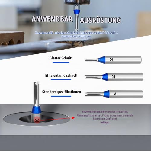 ASNOMY 3 mm Groove Cutter 8 mm Shank, Carbide Cutter Router Bits, Straight Wood Cutter Router Bit Set, Milling Tool for Woodworking 1 Stück--8xØ3x12mm