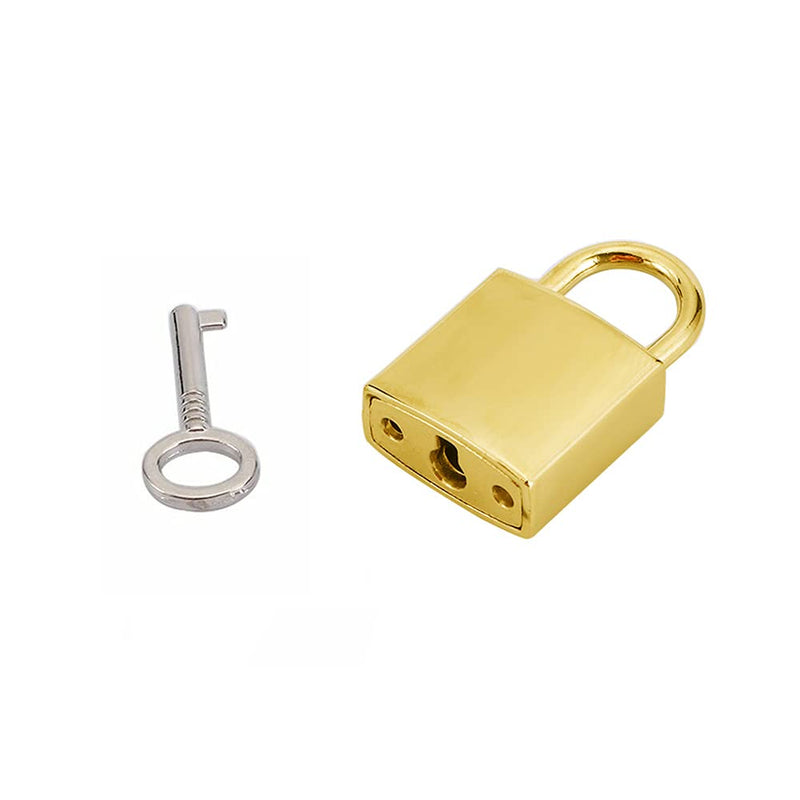 Mini Metal Lock - 10 Sets Zinc Replacement Pad - Small Locks with Keys, Mirror Glossy (Gold) gold - 10 sets