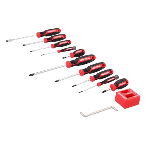 CRAFTSMAN Screwdriver Set, 12 Pc, Includes Flat Head and Phillips Screwdrivers, Offset, Magnetizer/Demagnetizer (CMHT65130) New Version