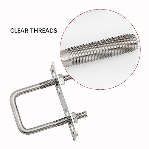 TEN-HIGH U Bolt, 10 Sets 304 Stainless Steel Tie Down U Bolt with Nuts, Frame Plate, Round Washers(M8*50 * 120mm) M8*50*120mm 10pcs