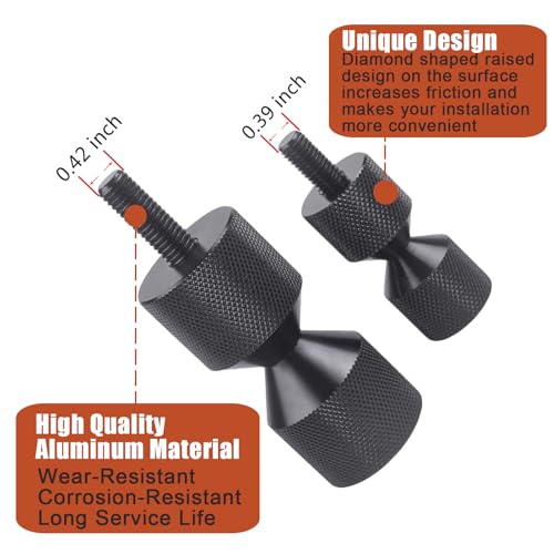4 Pcs Aluminium Flange Two Hole Alignment Pins - 1-1/8" and 1-5/8" Detachable Double Hole Pins Black Black without Built-In Level