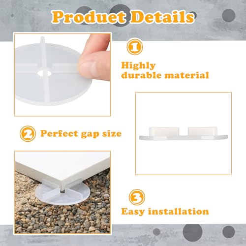 FoldTier 100 Pcs 1/8" Tile Spacers Plastic Tile Spacers Cross Leveling Ceramic Spacer Ceramic Installation Tools for Patio, Driveway, Walkways, Pool Deck Installation