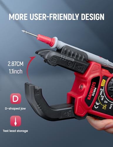 KAIWEETS KC604 Digital Clamp Meter Multimeter and KET12 Soft Silicone Electrician Test Leads Kit
