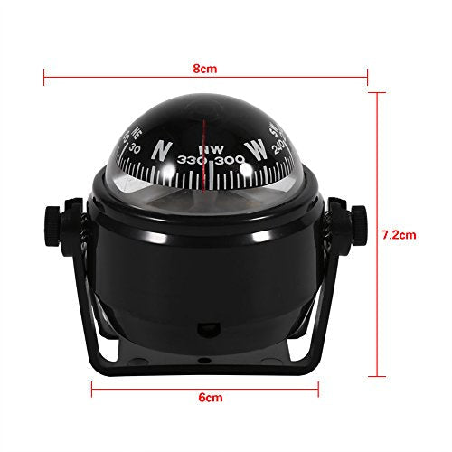 Keenso Waterproof Sea Marine Bracket Mount Voyager Hiking and Camping Fits Boat Caravan Truck Black