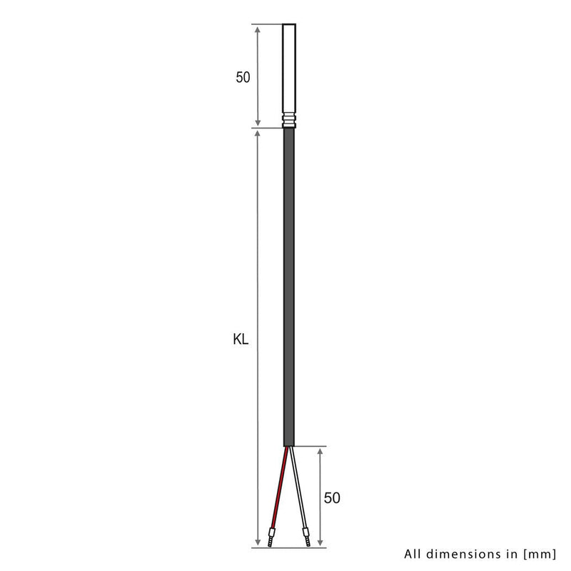 iOVEO 035HP01202 - PT100 temperature sensor with PVC cable 105°C, temperature sensor, storage sensor, sensor, heating, 2 meters