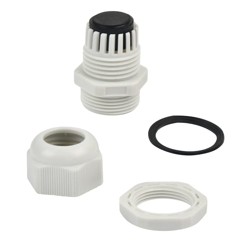 DODUOS 44 piece cable gland set IP68 waterproof closure cable gland, adjustable cable gland M12, M16, M20, M25, M32 - nylon plastic, white