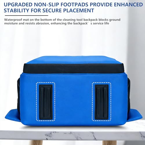 Cleaning Tool Backpack & Belt Set - Large Capacity Multi-Pocket, Durable Reinforced Material, Hands-Free for Housekeepers Cleaners Gardeners | Ideal for Housekeeping Car Cleaning Household Maintenance Blue