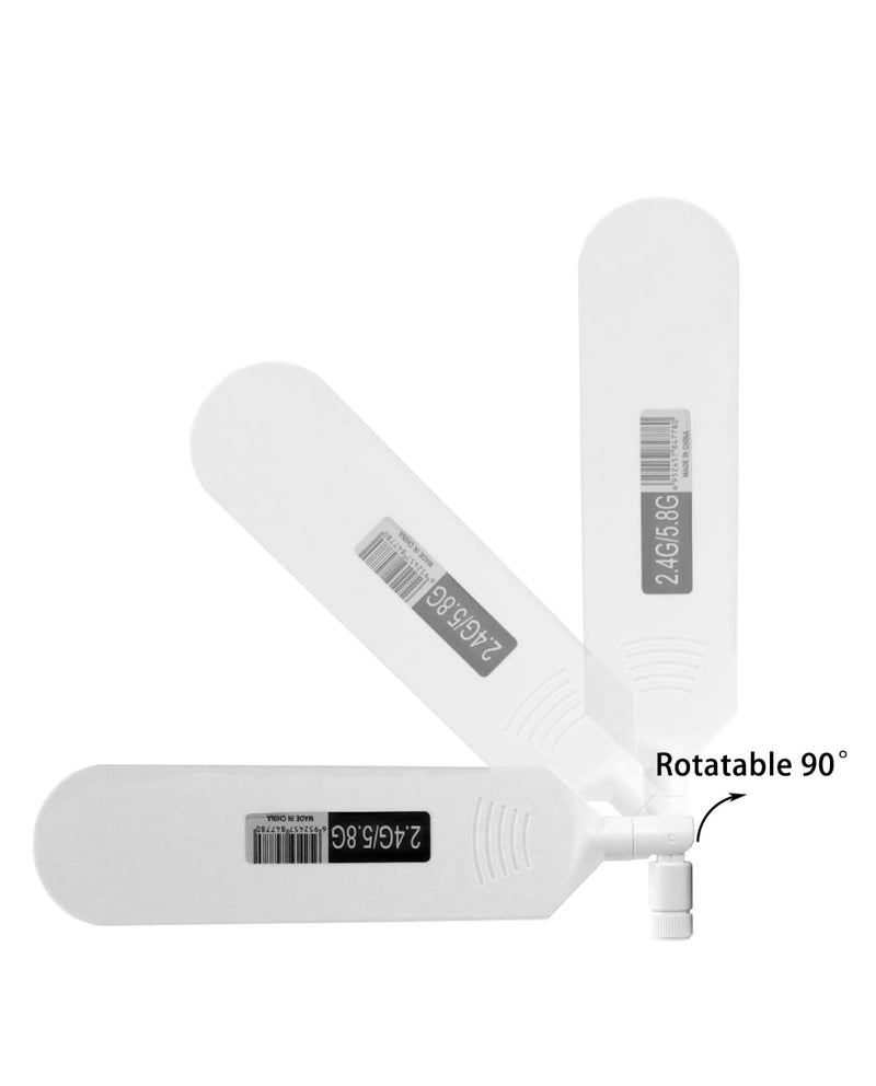Dual Band WiFi 2.4GHz 5.8GHz Antenna 18dBi High Gain Omnidirectional Glue Stick Antenna SMA Male Connector Antenna for WiFi Router Wireless Network Card (White,2pcs) White 1 SMA,2 pcs
