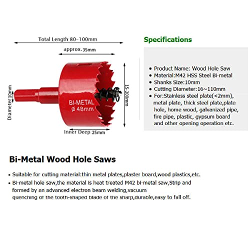Hole Saws Cutter M42 Bi-Metal 195mm Hole Saw Drill Bit for Wood Plastic Aluminum