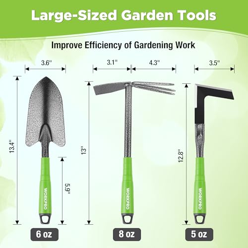 WORKPRO 6-Piece Garden Tool Set Green
