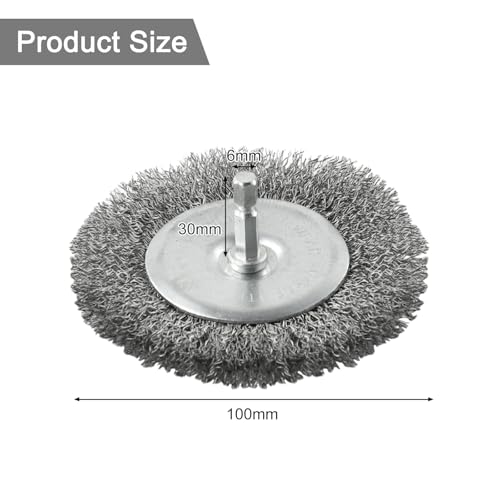 2pcs Stainless Steel Electric Joint Brush Replacement Part, Wire Brush Set Joint Cleaner Accessories, Wire Brush Diameter 100mm