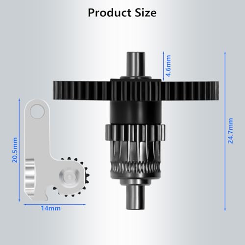 Upgraded Hardened Steel Extruder Gear for Flashforge Adventurer 5M, Integrated Shaft Design Nano-Coating POM Gears Replacement Part Direct Drive Extrusion Head Gear for AD5M/ 5M Pro