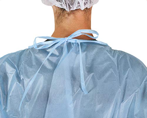 Medi-Inn PP Protective Gown with Jersey Cuffs, Non-Sterile Protective Gown with PE Full Coating, 139 x 139 cm, Blue (Pack of 10) 10 pieces