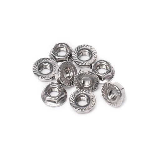 50 Pieces M8 Flange Nuts, M8-1.25mm Serrated Hex Flange Lock Nuts, DIN6923, 304 Stainless Steel,Plain Finish (Pack of 3) B (Pack of 3)
