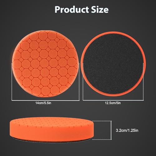 Car Polishing & Rotary Tool Buffing Bundle, 5Pcs 5.5 Inch Hex Logic Sponge Pads + 82Pcs 1/8" Shank Rotary Polishing Accessories