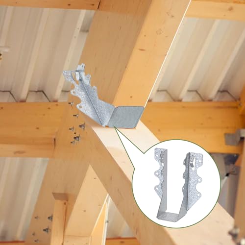 16 PCS 2x6 Steel Joist Hangers, 20 Gauge Galvanized Brackets for Wood 16