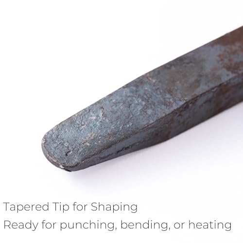 Railroad Spikes, 5.5 in Carbon Steel Forging Stock, 5 Pack