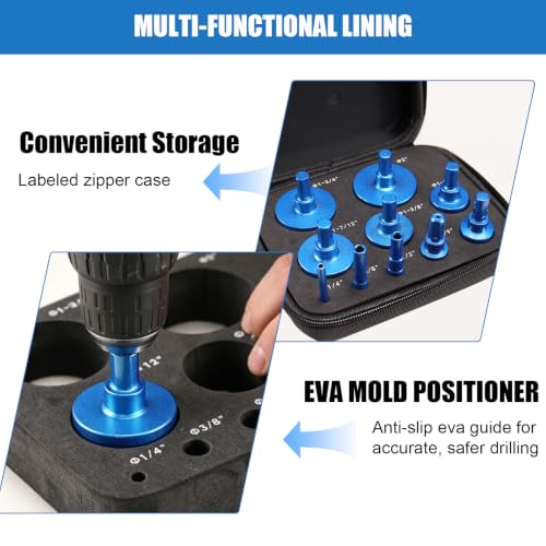 10Pcs Diamond Tile Hole Saw Kit, 1/4"-2" Vacuum Brazed Tile Drill Bits 10