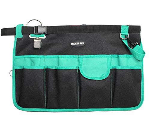 MELOTOUGH Bucket Idea Bucket Tool Organizer + Heavy Duty Tradesman Pro Tool Pouch with Various Sized Pockets