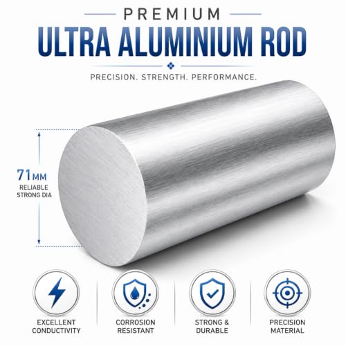 6061-T651 Aluminum Round Rod 71MM Diameter x 100MM Length, Solid Aluminum Bar Stock for CNC Machining, Lathe Turning, Engineering, Aerospace, Fabrication & DIY Projects