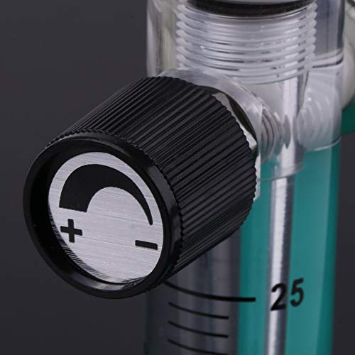Gas Flowmeter, Gas Flow Meter, Air Flow Meter 2.5-25L/min and Control Valve for Oxygen/Air/Gas/Methane/Phosgene/Butane Etc Acrylic + Plastic + Metal ≤0.6MPa 0~60°C