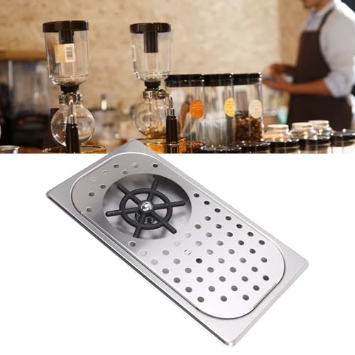 Pitcher Rinser, 304 Stainless Steel Glass Washer with Drip Tray Hose for Home Kitchen Bar Multi Angle Cup Cleaner for Coffee Cups Beer Glasses (Stainless Steel Color A) Stainless Steel Color A