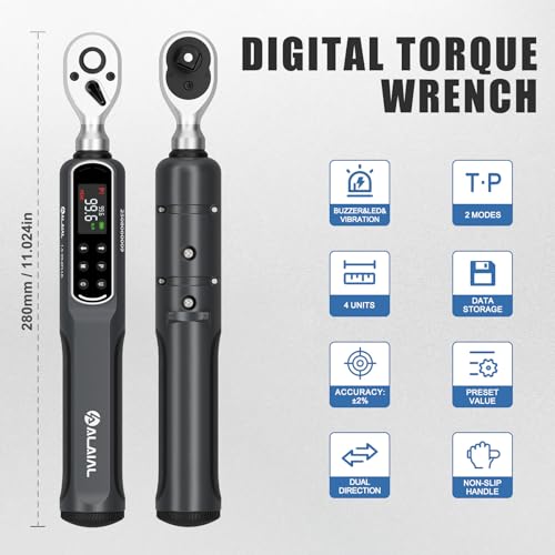 Digital Torque Wrench 3/8 Drive, 1.5-99.6 ft-lb ±2% Accuracy 1.5-99.6Ft.Lb/2-135Nm-3/8"