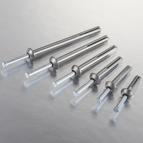 Wensilon 1/4x2 Hammer Drive Nail in Anchor (100pcs per Box) Cement hammering Anchors 1/4x2" Zinc alloy 100