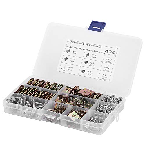 A2731 U Clip Screw Kit, 200Pcs M3-M5 Trim Fastener