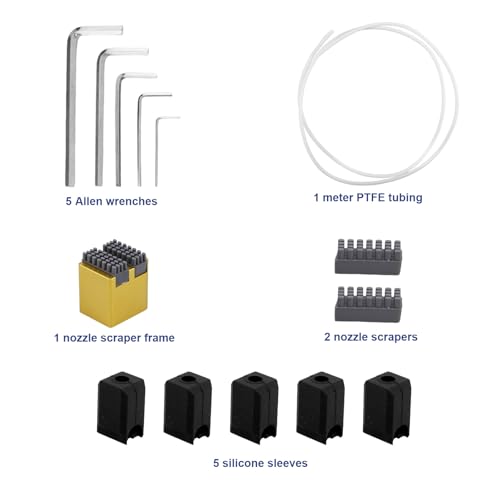 3D Printer Tool Kit for Bambu Lab, 3D Printer Maintenance Accessories Supplies Tool Kit Include Silicone Sock PTFE Tube Allen Wrench Screwdriver and More for Bambu Lab X1/X1C/X1E/P1P/P1S