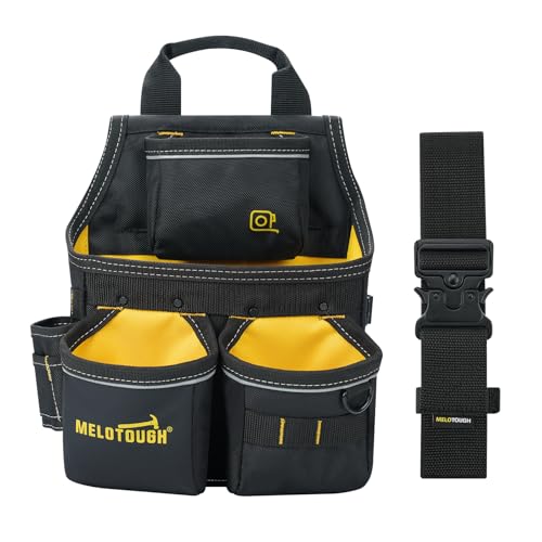 2pcs Zip Tie Holder,Electrician Tool Pouch with Belt,13 Pocket-Tool Bag
