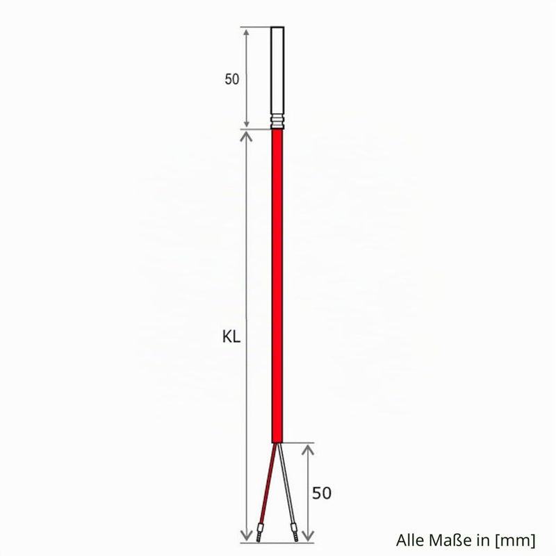 iOVEO 036HS02210 PT1000 Cable Sensor / Temperature Sensor / Solar Sensor / Temperature Sensor with Silicone Cable up to 200 °C 10 Meters