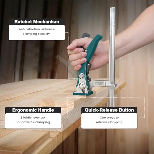Housolution 2 Pack Quick Release Ratcheting Table Clamp, Track Saw F Clamps