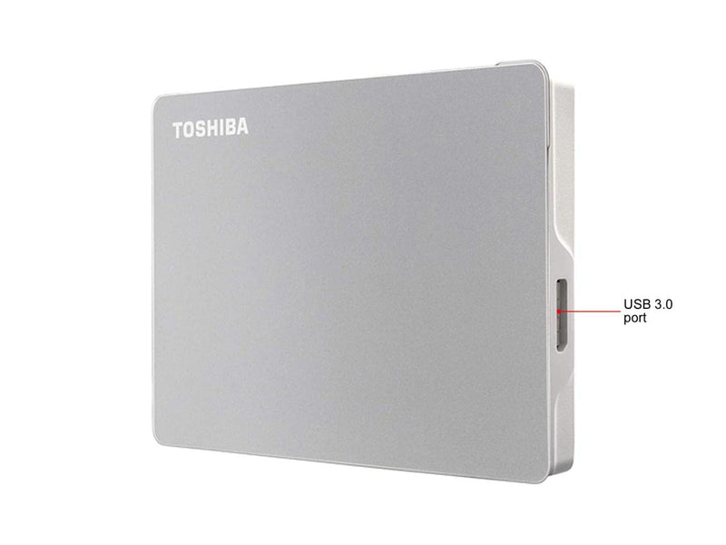 Toshiba Canvio Flex 2TB Portable External Hard Drive USB-C USB 3.0, Silver for PC, Mac, & Tablet - HDTX120XSCAA USB-C & USB 3.0