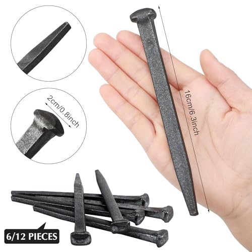 Sosation 12 Pcs Jesus Crucifixion Nails Christ Wrought Iron Nails, 6 Inch