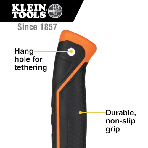 Klein Tools H80816 Straight-Claw Hammer with Smooth Head, 16-Ounce, Fiberglass Non-Slip Shock Absorbing Grip Handle with Tether Hole, 13-Inch