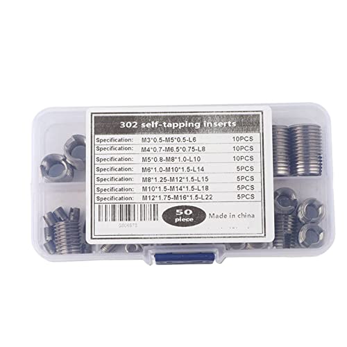 50Pcs Self Thread Repair Inserts Kit, Stainless Steel Helicoil Set #1