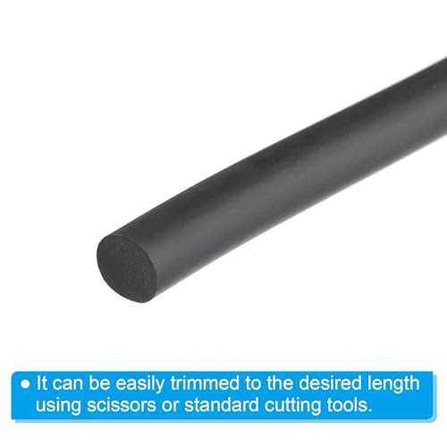 PATIKIL 1/4 Inch x 65.6 Feet Backer Rod, Hard Solid Nitrile Rubber Rope Caulk Crack Gaps Joint Filler Weather Stripping for Home Construction, Industrial Equipment Gasket DIY，Black