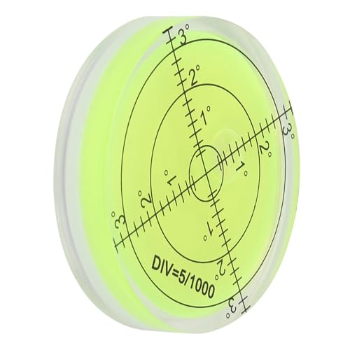 Round Level with 60mm Diameter and Crystal Clear Scale, Easy Direction Detection, Diameter Measuring Tool for Scale Calibration