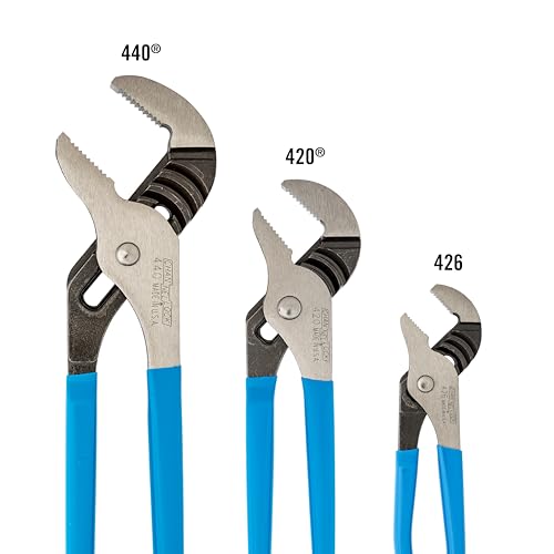 Channellock 3pc Tongue & Groove Pliers Set GS-3 - Laser Heat-Treated Teeth, High Carbon Steel - 6.5", 9.5", 12" 3 Piece Set, 6.5", 9.5", 12"