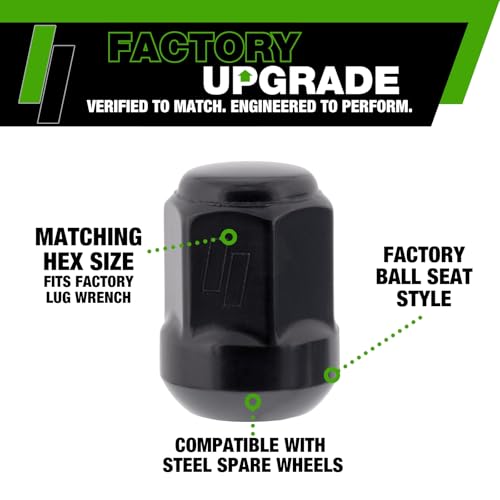 DPAccessories Lug Nuts Compatible with 2023-2026 Honda CR-V | Black OEM Style | for Factory Aluminum Wheels Only | Set of 20 Wheel Nuts | DHOCRV06F-BK/1 2023-2026 Factory Wheels