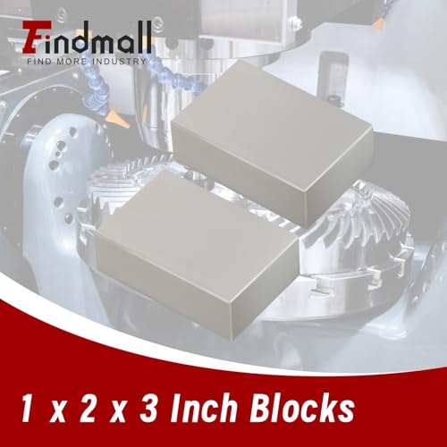 findmall 1 x 2 x 3 Inch Blocks Matched Pair No Holes Hardened Steel Accuracy Ground Machinist 123 Blocks Set Up Blocks Fit for Accuracy Grinding Layouts No Hole