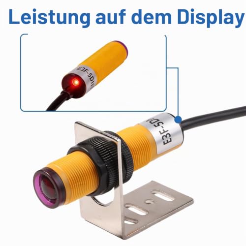 E3F-5DN1-5L Capacitive Sensor 5 m Infrared NPN 6V-36V DC | Pack of 2 photoelectric sensor switches photoelectric normally open for automation conveyor systems