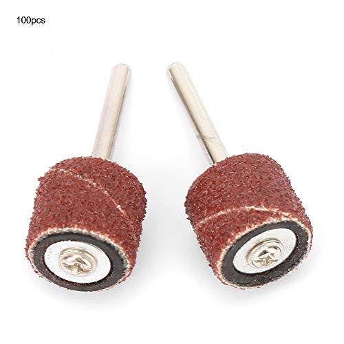 12 mm Sandpaper Ring Sandpaper Disc Sanding Drill, 2 Pieces Drum Mandrel and 100 Pieces Sanding Drum Set 1/2 Inch for Dremel Rotary Tool
